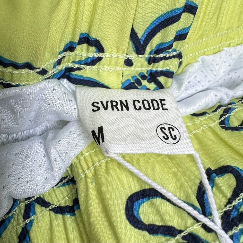 SVRN‎ Sovereign Code Swim Trunks Mens Medium Yellow Hawaiian Board Shorts NEW